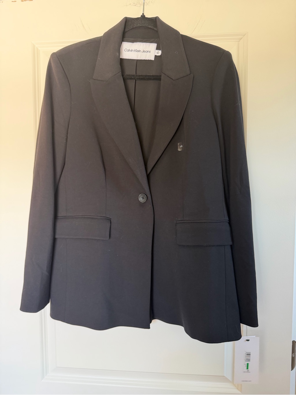 Calvin Klein Jeans Black Single-Button Notch Lapel Blazer